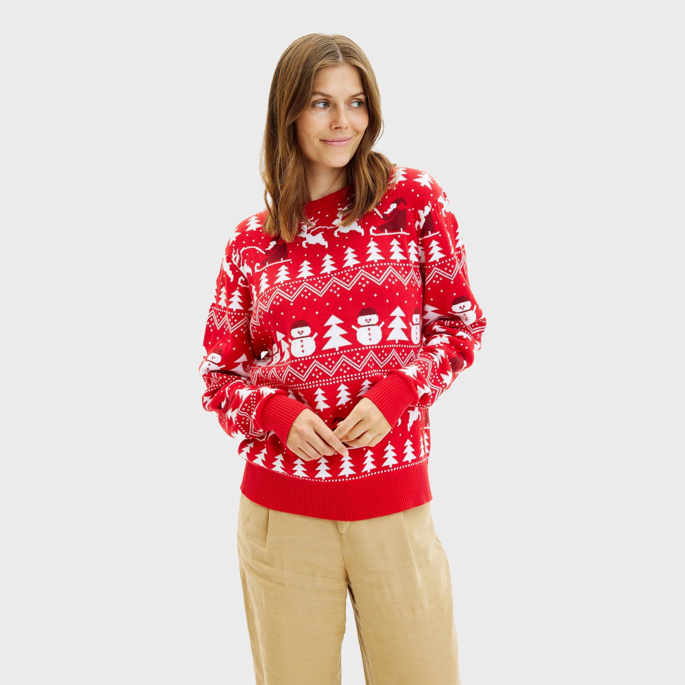 The Stylish Red Christmas Sweater β Women